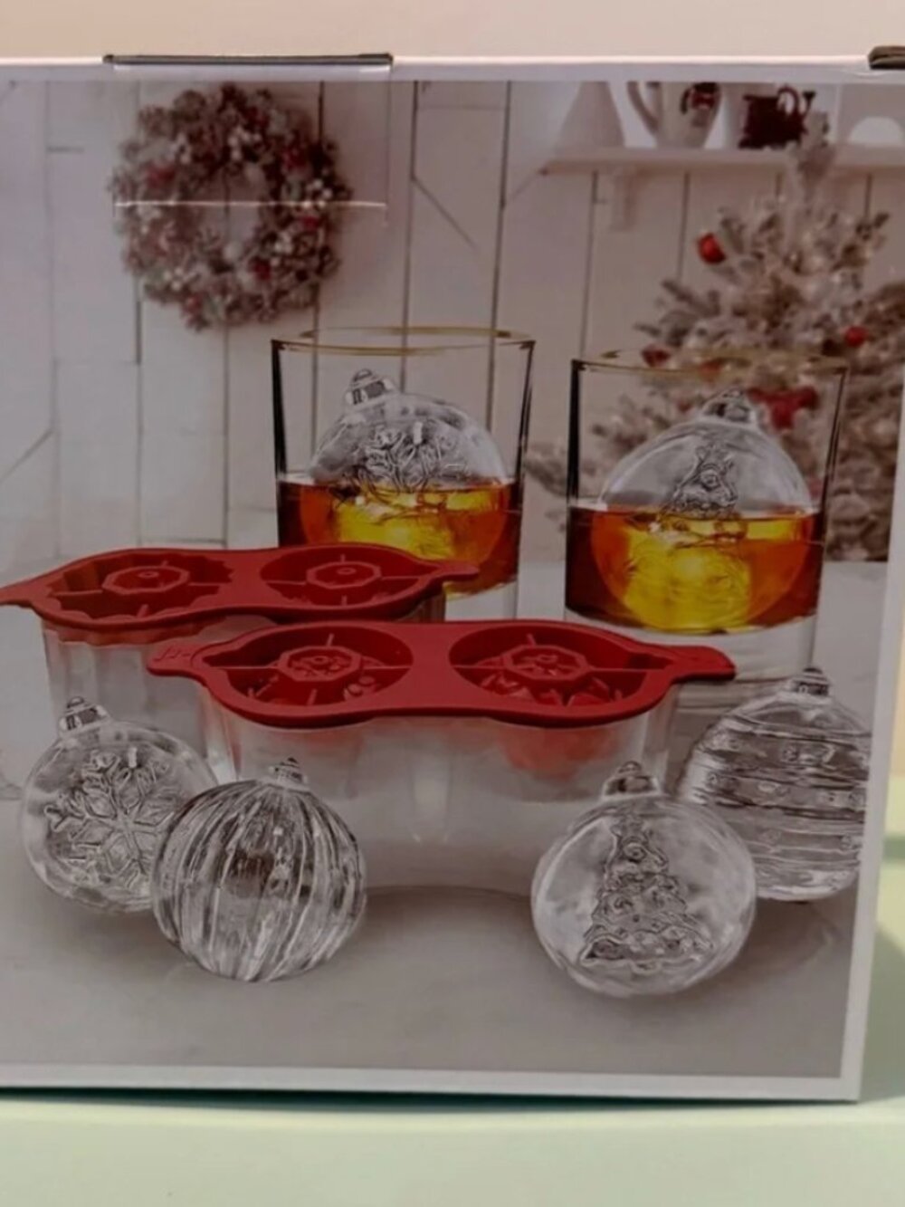 Brookstone Ornament Ice Mold Set. 2 Double-Design Ornament Molds
